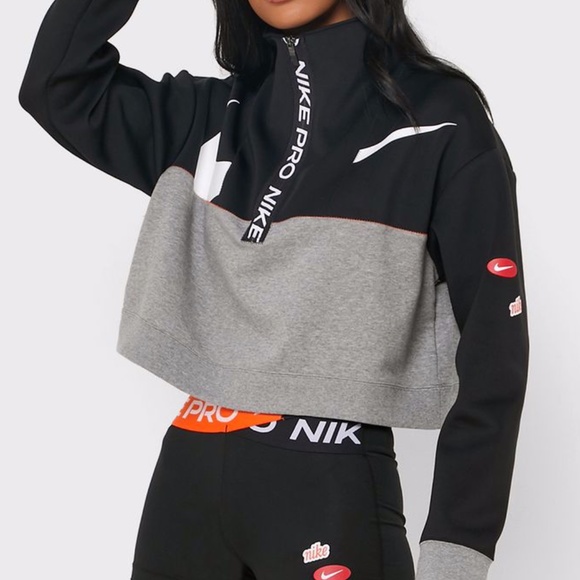 nike pro get fit icon clash fleece half zip jacket ladies